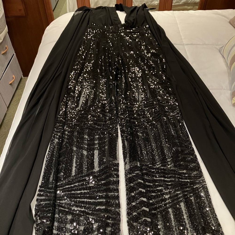 Sexy Medium Romper Black Sequin Party, Club, Casino, Cocktail